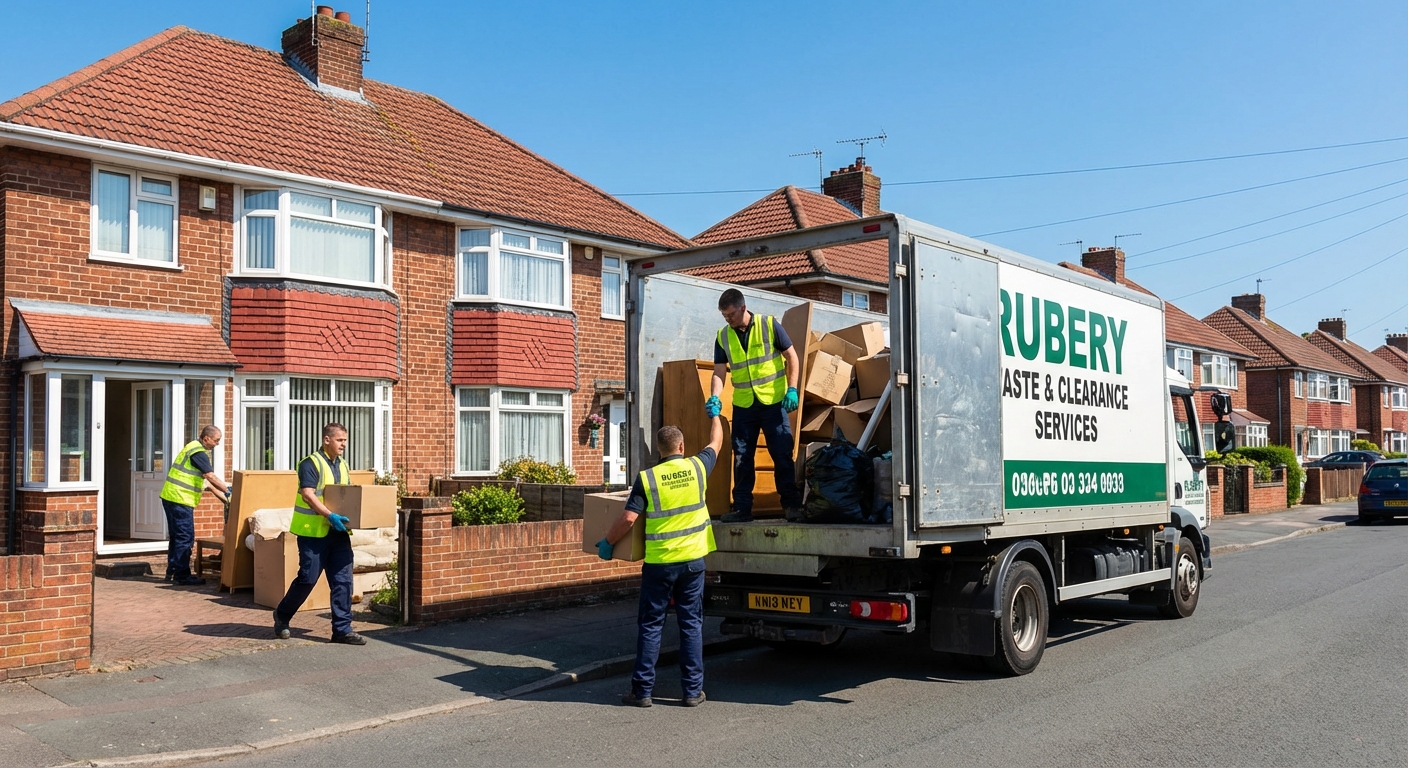 Professional Loft Clearance team in Rubery loading waste into van