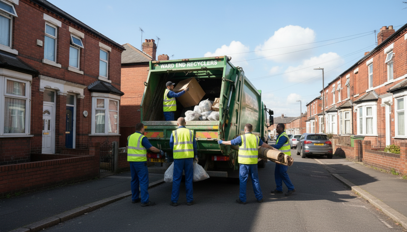 Professional Loft Clearance team in Ward End loading waste into van