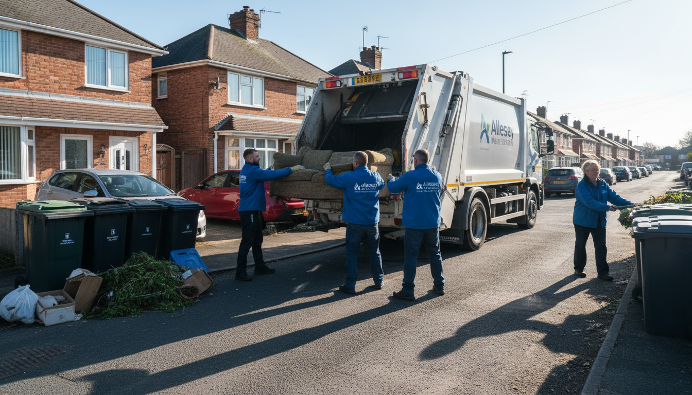 Professional Man And Van Waste Removal team in Allesley loading waste into van