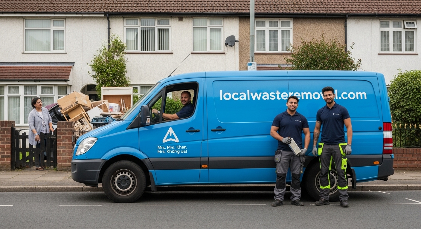 Professional Man And Van Waste Removal team in Alum Rock loading waste into van