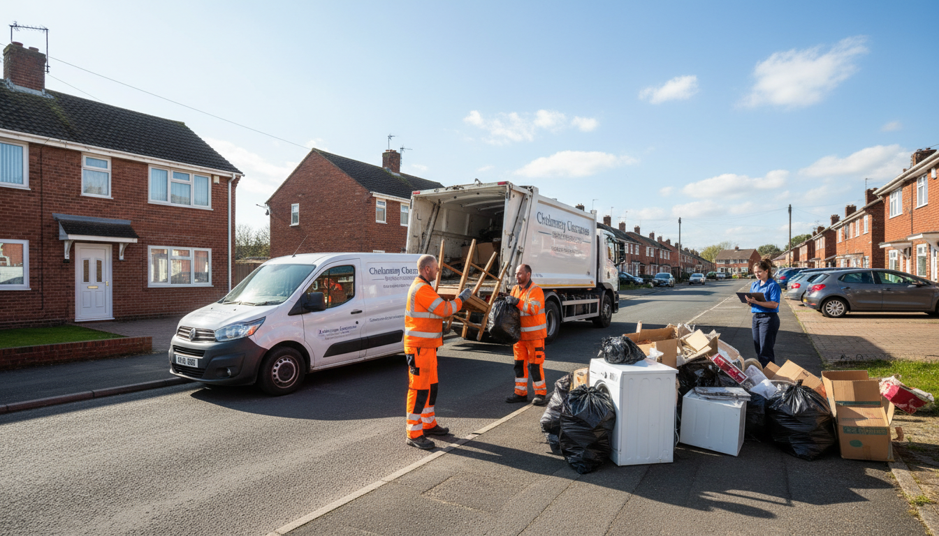 Professional Man And Van Waste Removal team in Chelmsley Wood loading waste into van