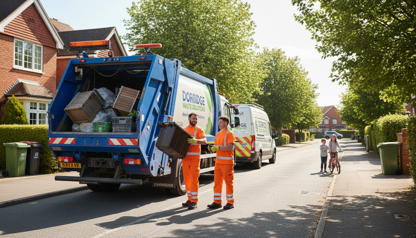 Professional Man And Van Waste Removal team in Dorridge loading waste into van