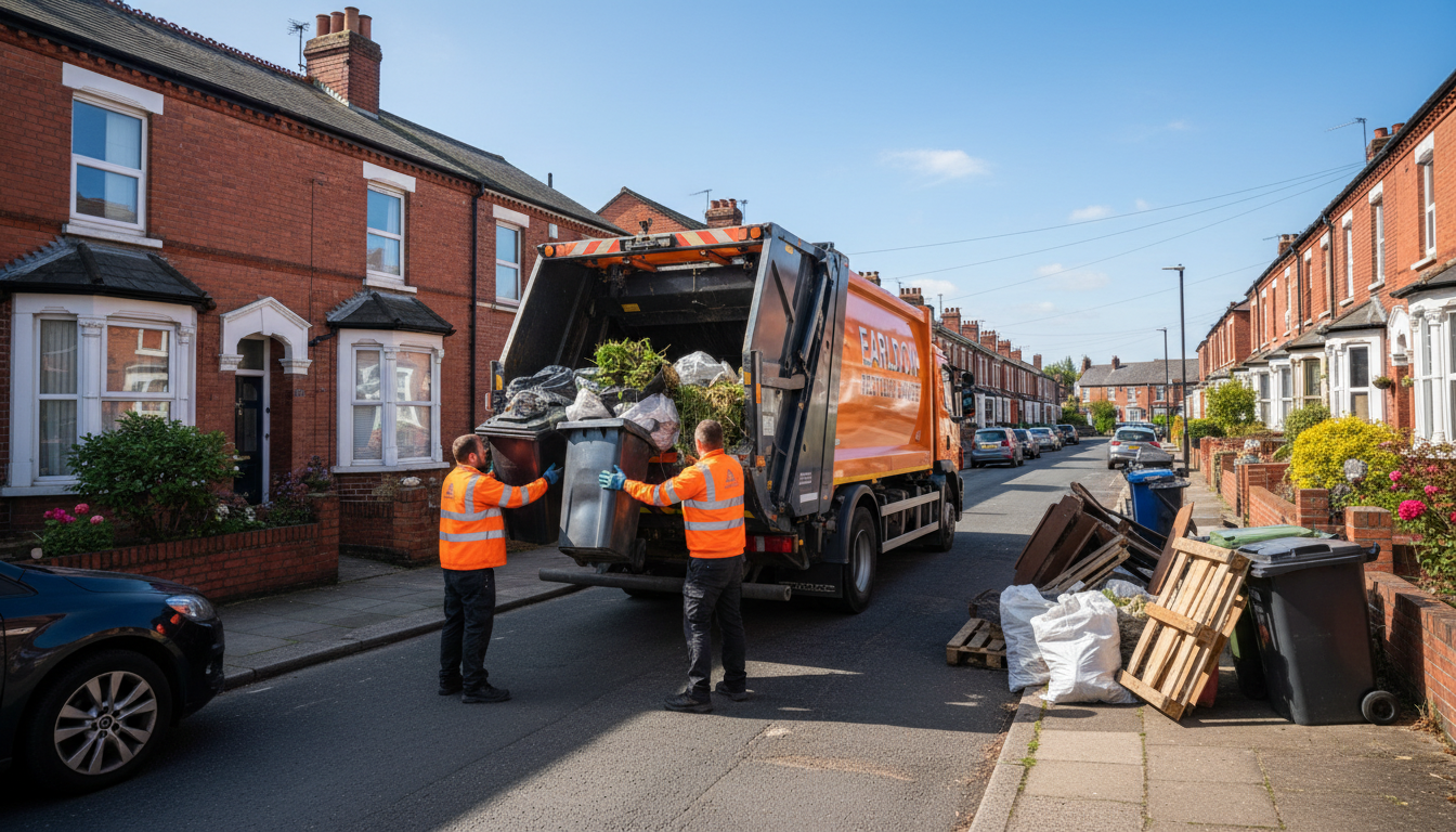 Professional Man And Van Waste Removal team in Earlsdon loading waste into van
