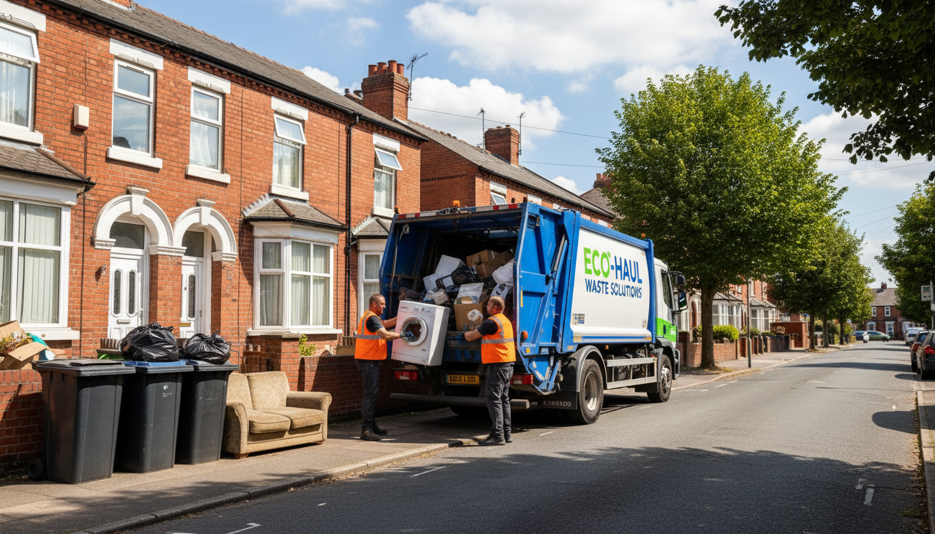 Professional Man And Van Waste Removal team in Gosford Green loading waste into van
