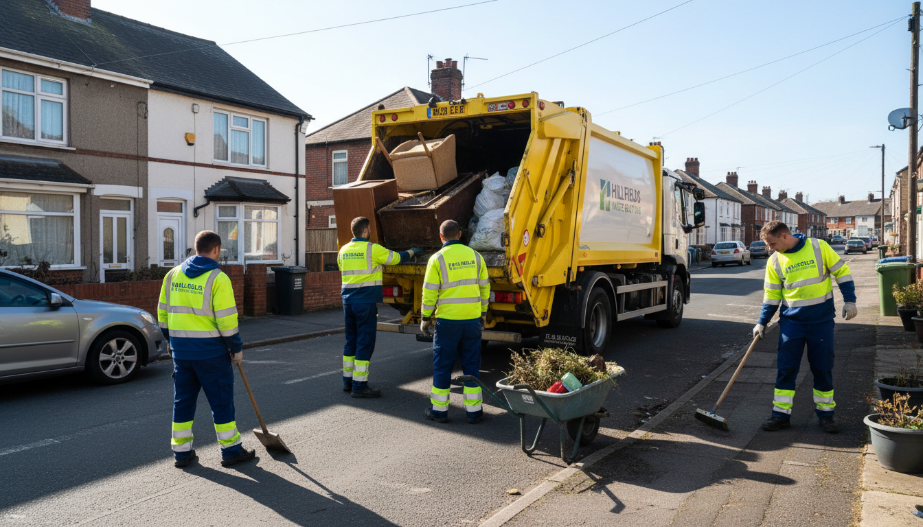 Professional Man And Van Waste Removal team in Hillfields loading waste into van