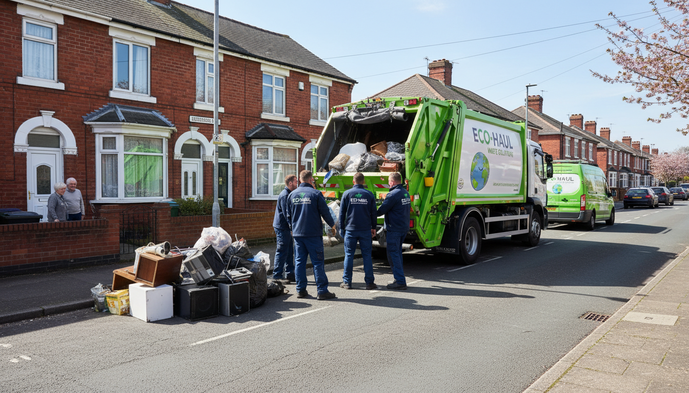 Professional Man And Van Waste Removal team in Holbrooks loading waste into van