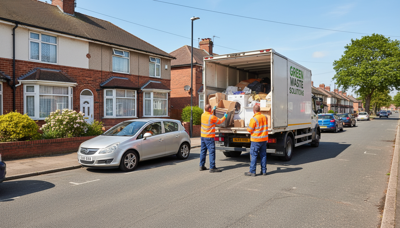 Professional Man And Van Waste Removal team in Marston Green loading waste into van