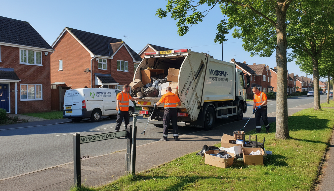Professional Man And Van Waste Removal team in Monkspath loading waste into van