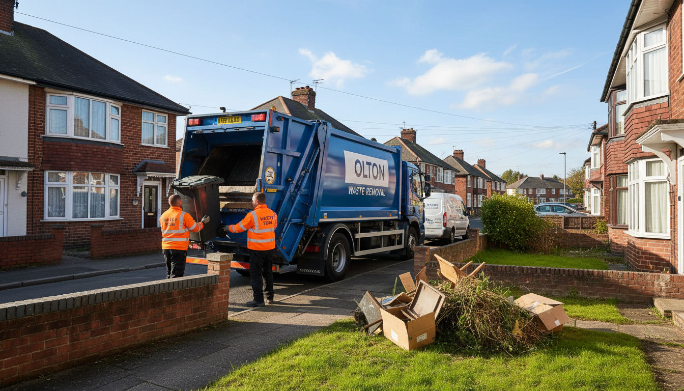 Professional Man And Van Waste Removal team in Olton loading waste into van