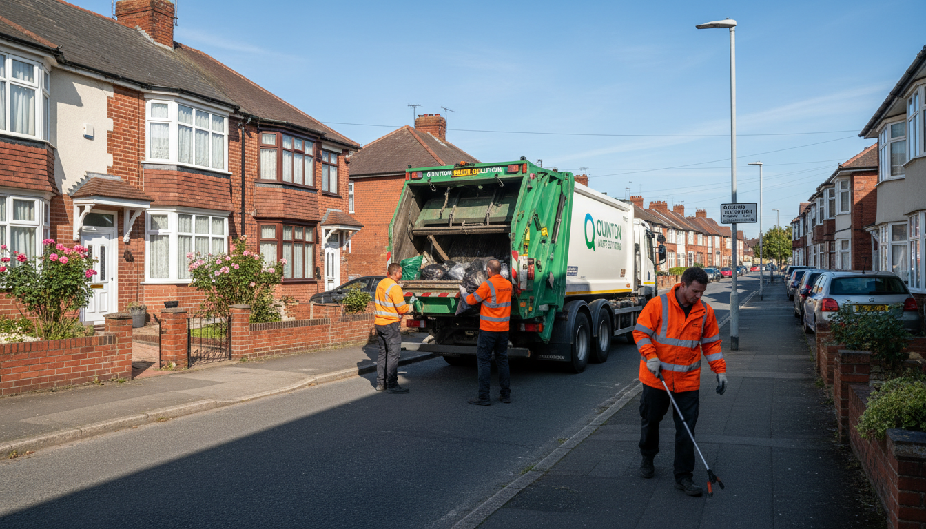 Professional Man And Van Waste Removal team in Quinton loading waste into van