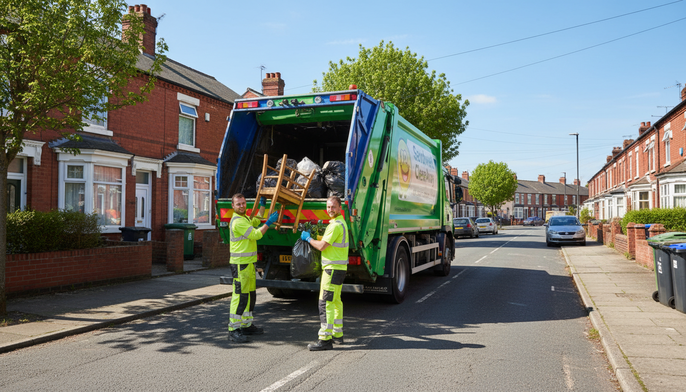Professional Man And Van Waste Removal team in Sandwell loading waste into van