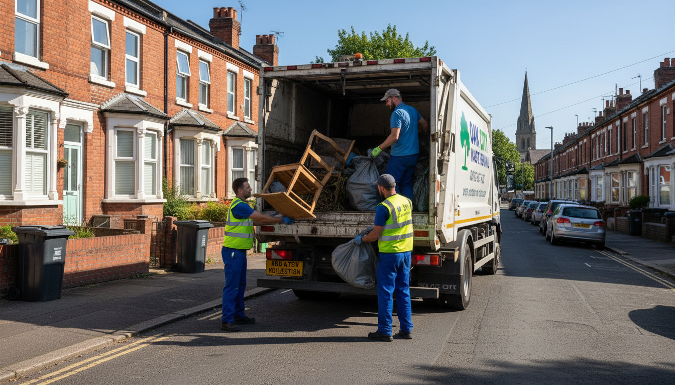 Professional Man And Van Waste Removal team in Selly Oak loading waste into van