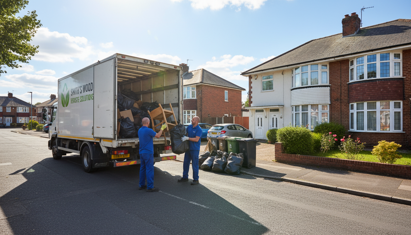 Professional Man And Van Waste Removal team in Smith's Wood loading waste into van