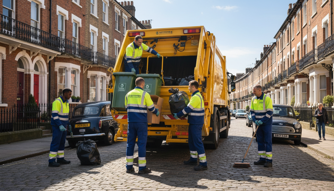 Professional Man And Van Waste Removal team in Smithfield loading waste into van