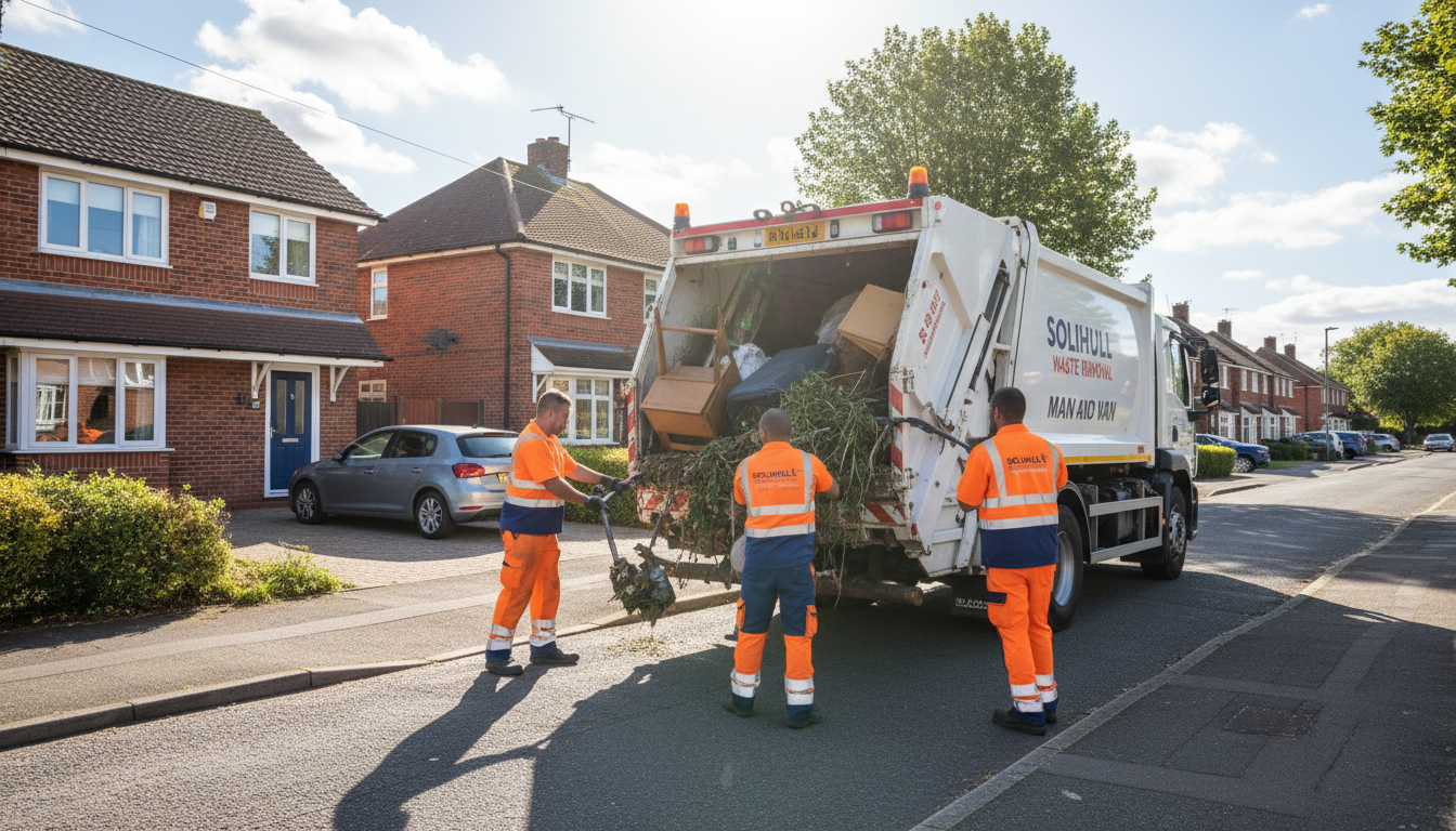 Professional Man And Van Waste Removal team in Solihull loading waste into van