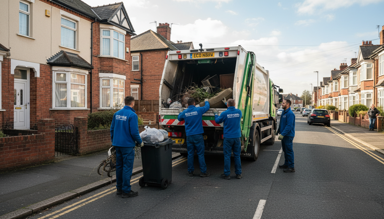 Professional Man And Van Waste Removal team in South Yardley loading waste into van