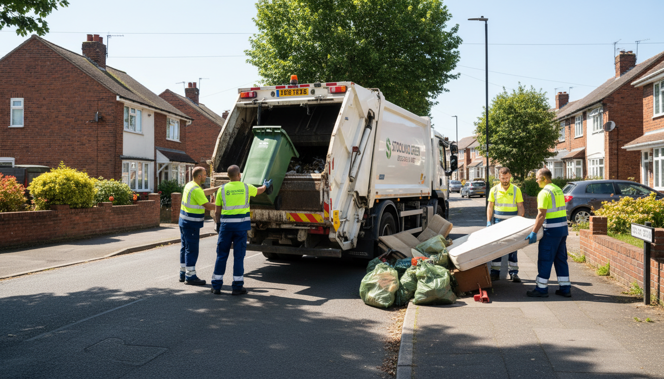 Professional Man And Van Waste Removal team in Stockland Green loading waste into van