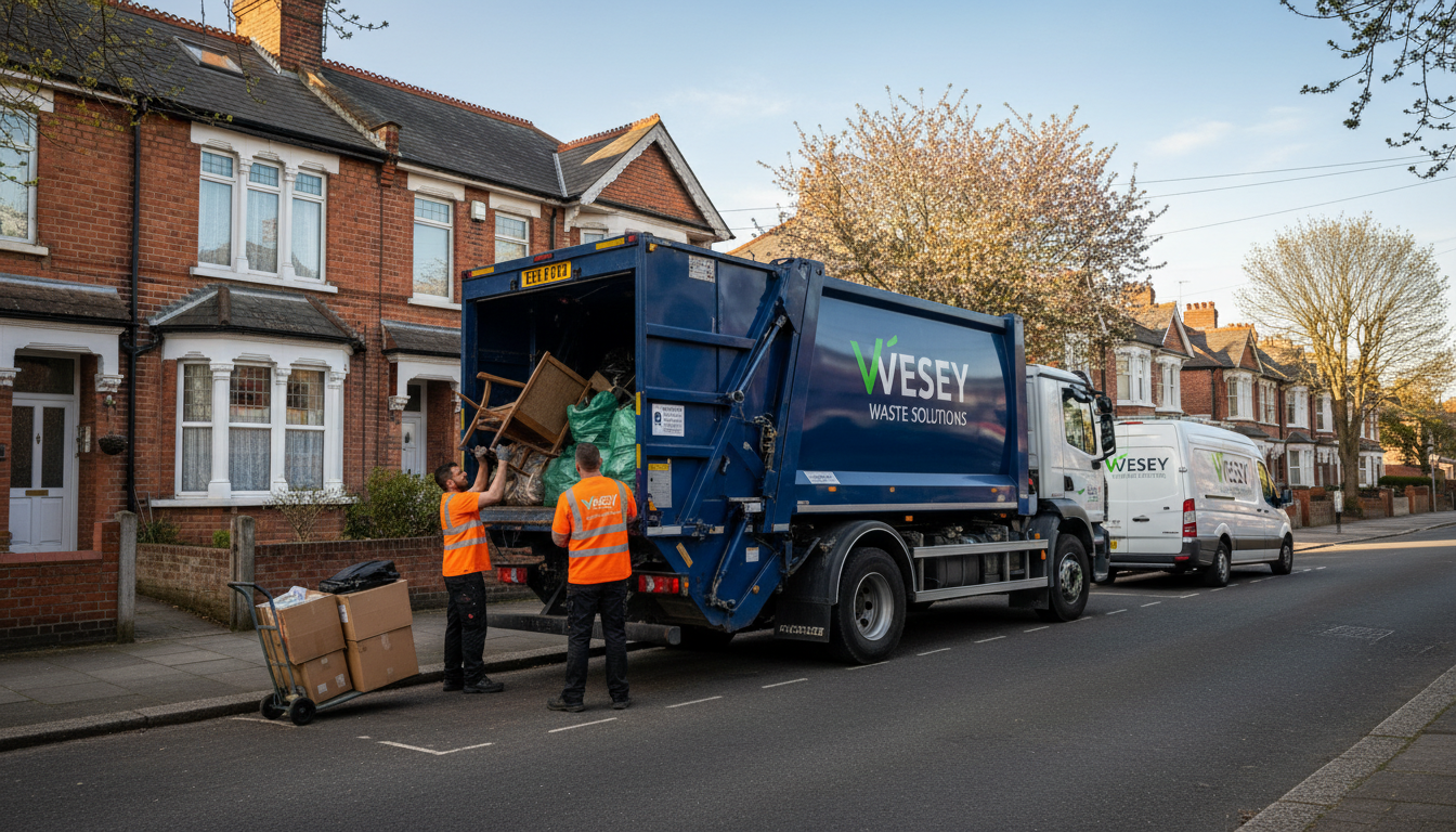 Professional Man And Van Waste Removal team in Sutton Vesey loading waste into van