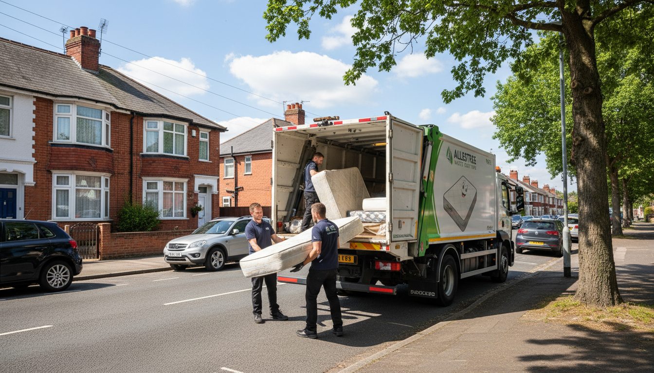 Professional Mattress Removal team in Allesley loading waste into van