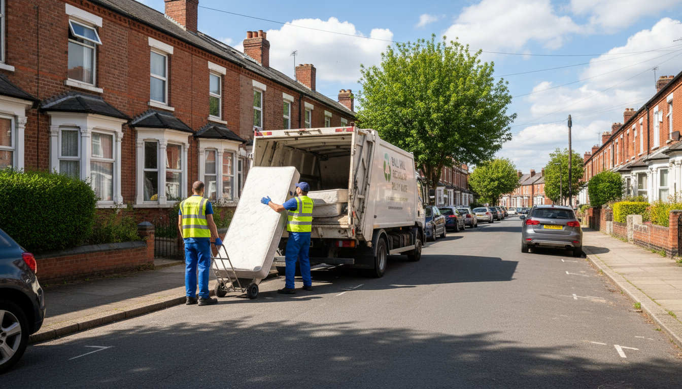 Professional Mattress Removal team in Ball Hill loading waste into van