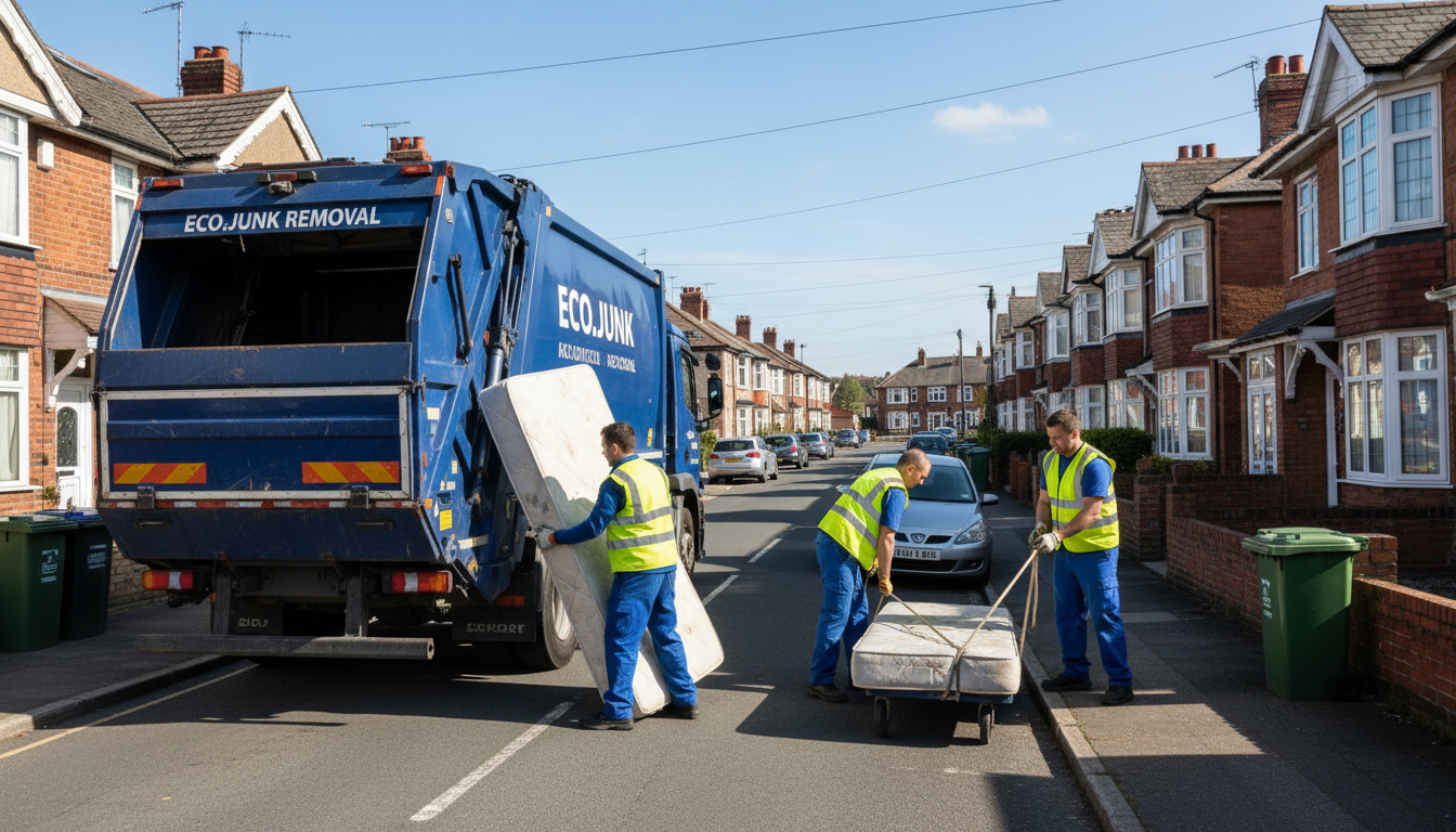 Professional Mattress Removal team in Cheylesmore loading waste into van