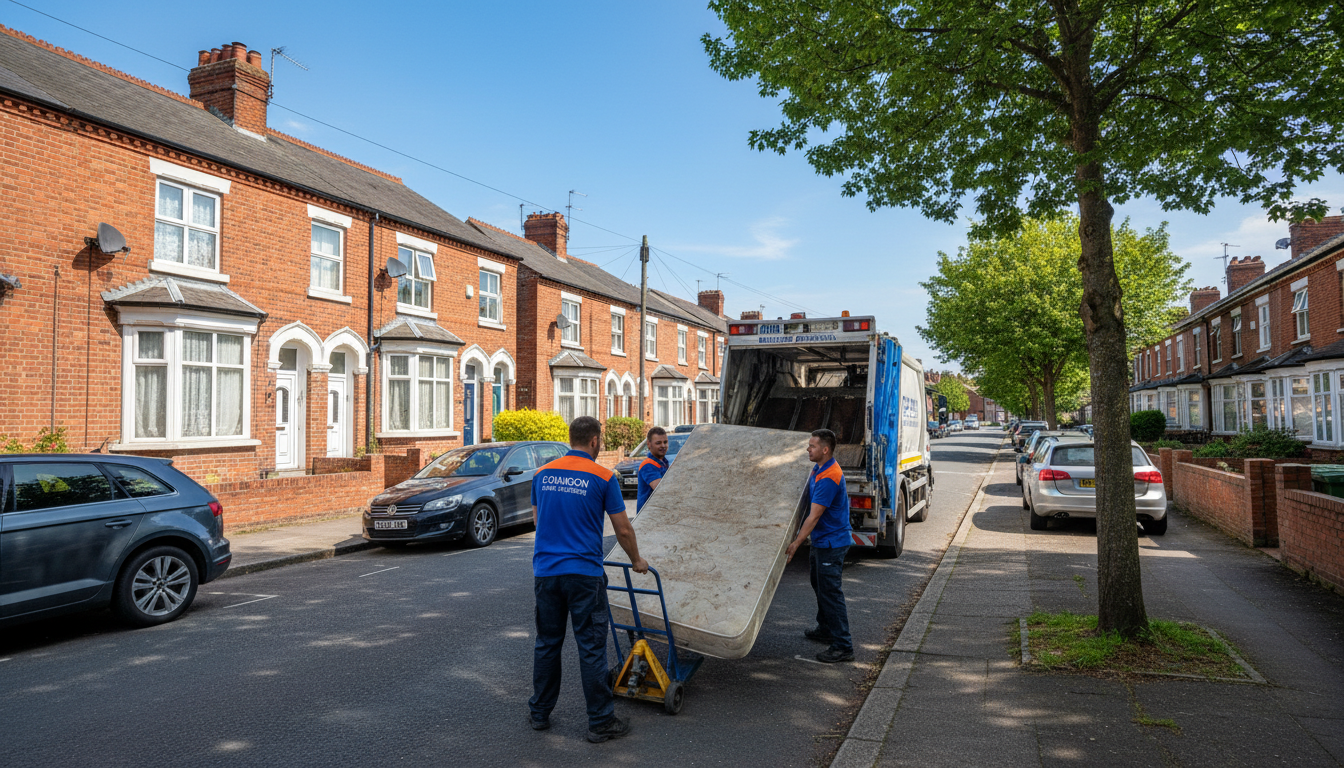 Professional Mattress Removal team in Coundon loading waste into van
