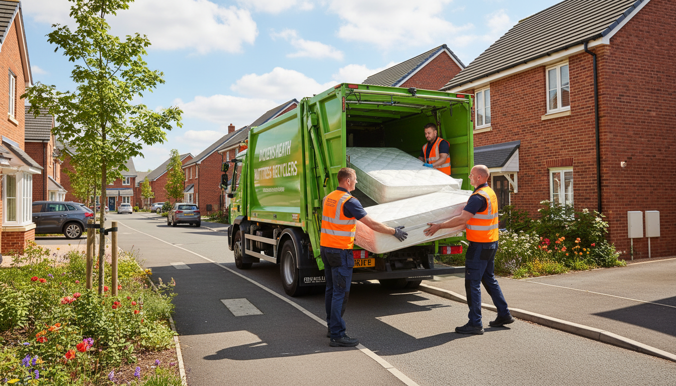 Professional Mattress Removal team in Dickens Heath loading waste into van