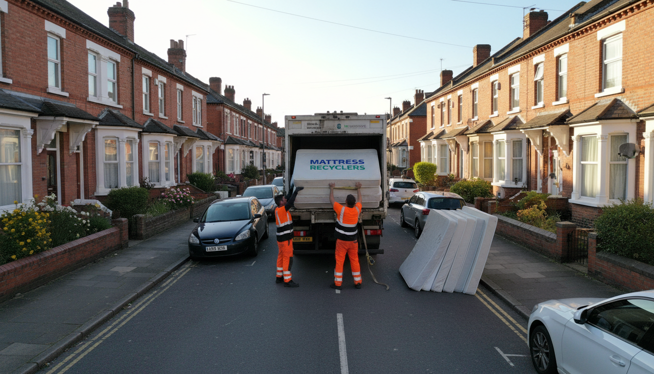 Professional Mattress Removal team in Earlsdon loading waste into van