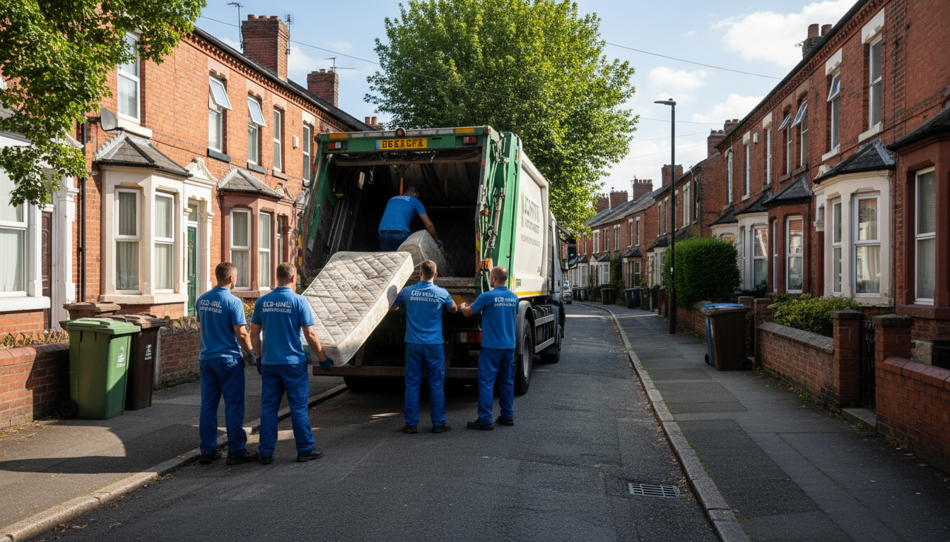 Professional Mattress Removal team in Hillfields loading waste into van