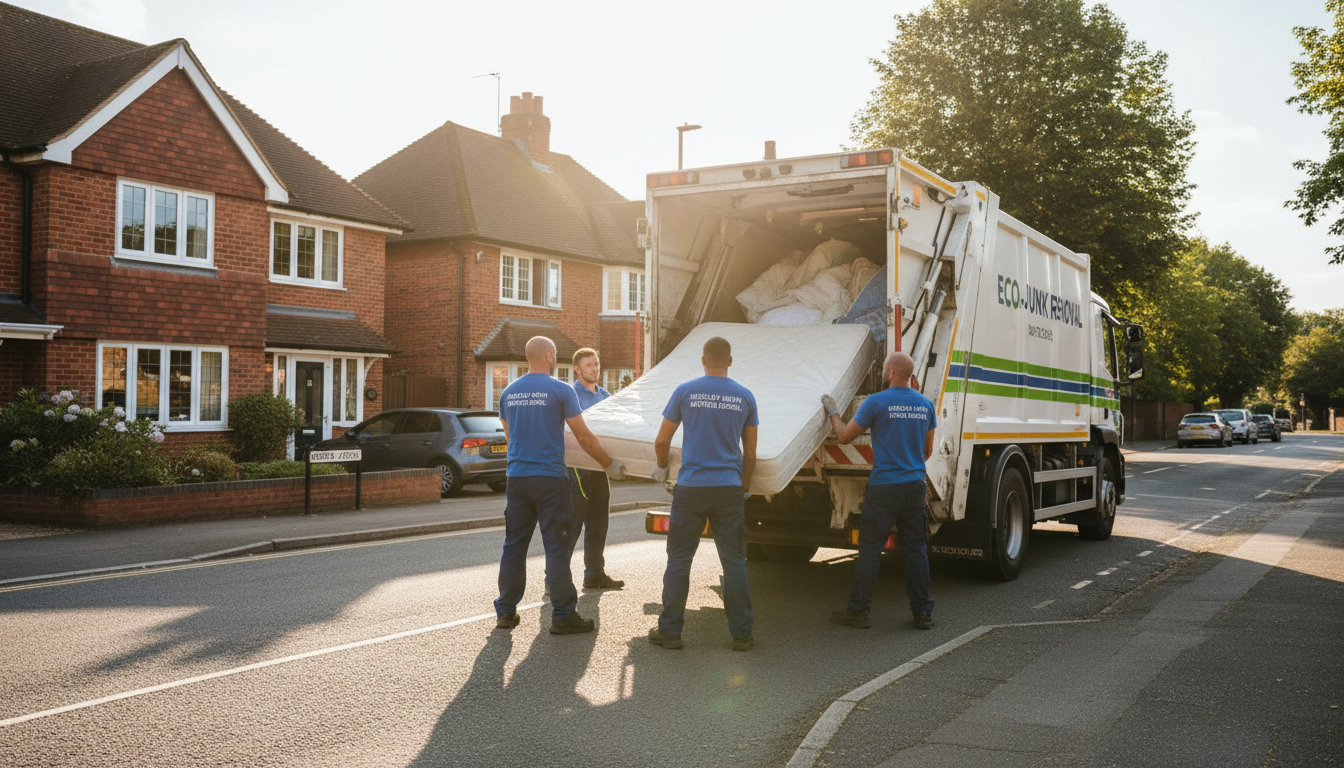 Professional Mattress Removal team in Hockley Heath loading waste into van