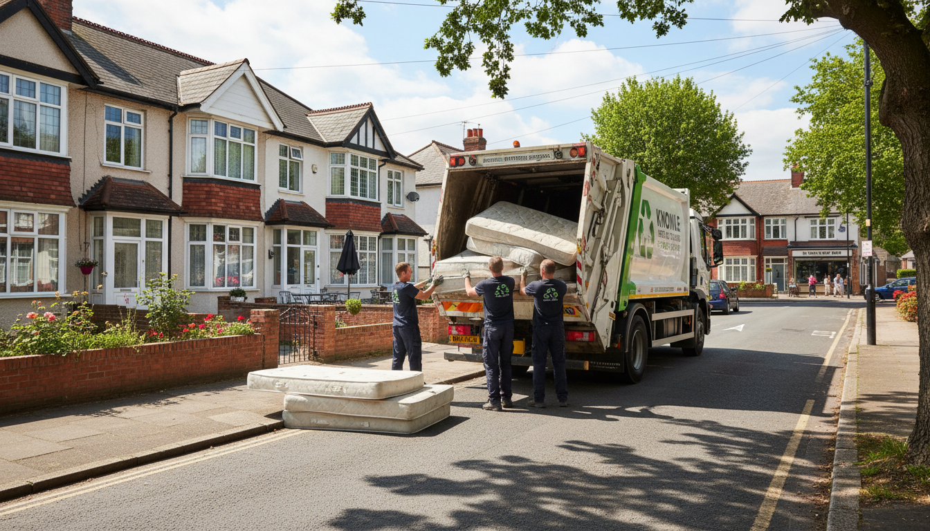 Professional Mattress Removal team in Knowle loading waste into van