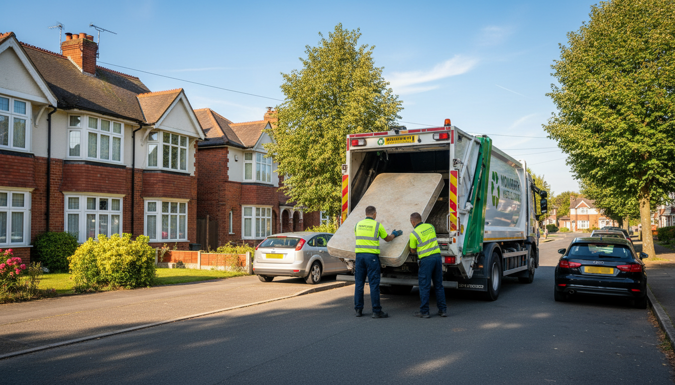 Professional Mattress Removal team in Monkspath loading waste into van