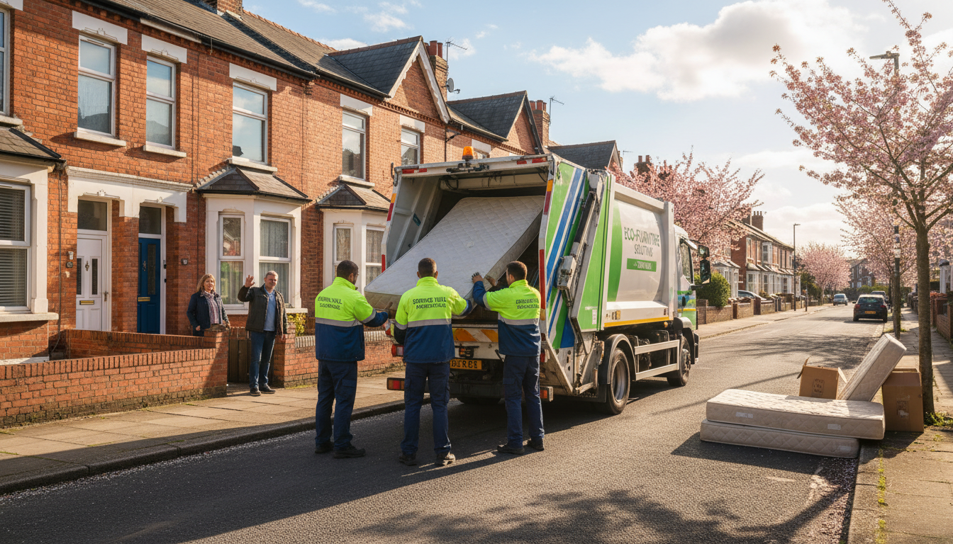 Professional Mattress Removal team in Spring Hill loading waste into van