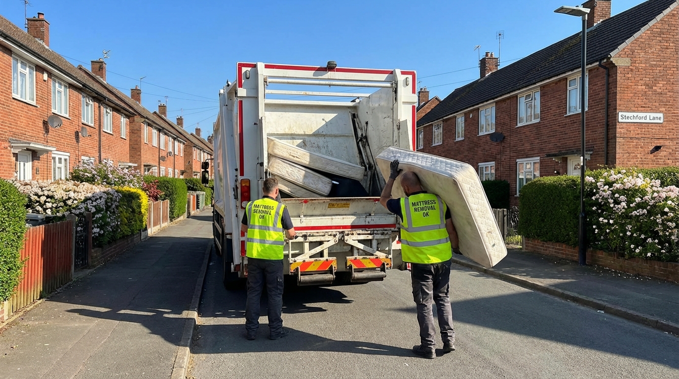 Professional Mattress Removal team in Stechford loading waste into van