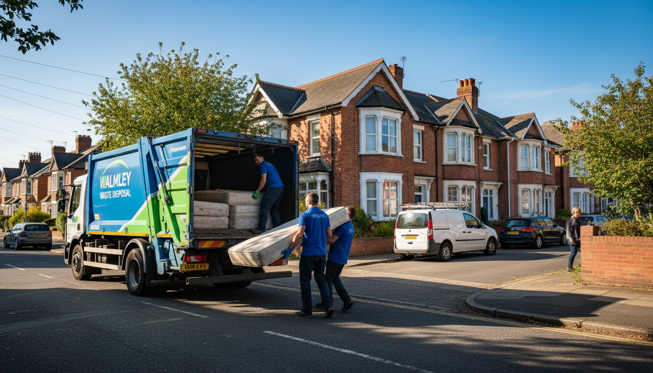 Professional Mattress Removal team in Walmley loading waste into van