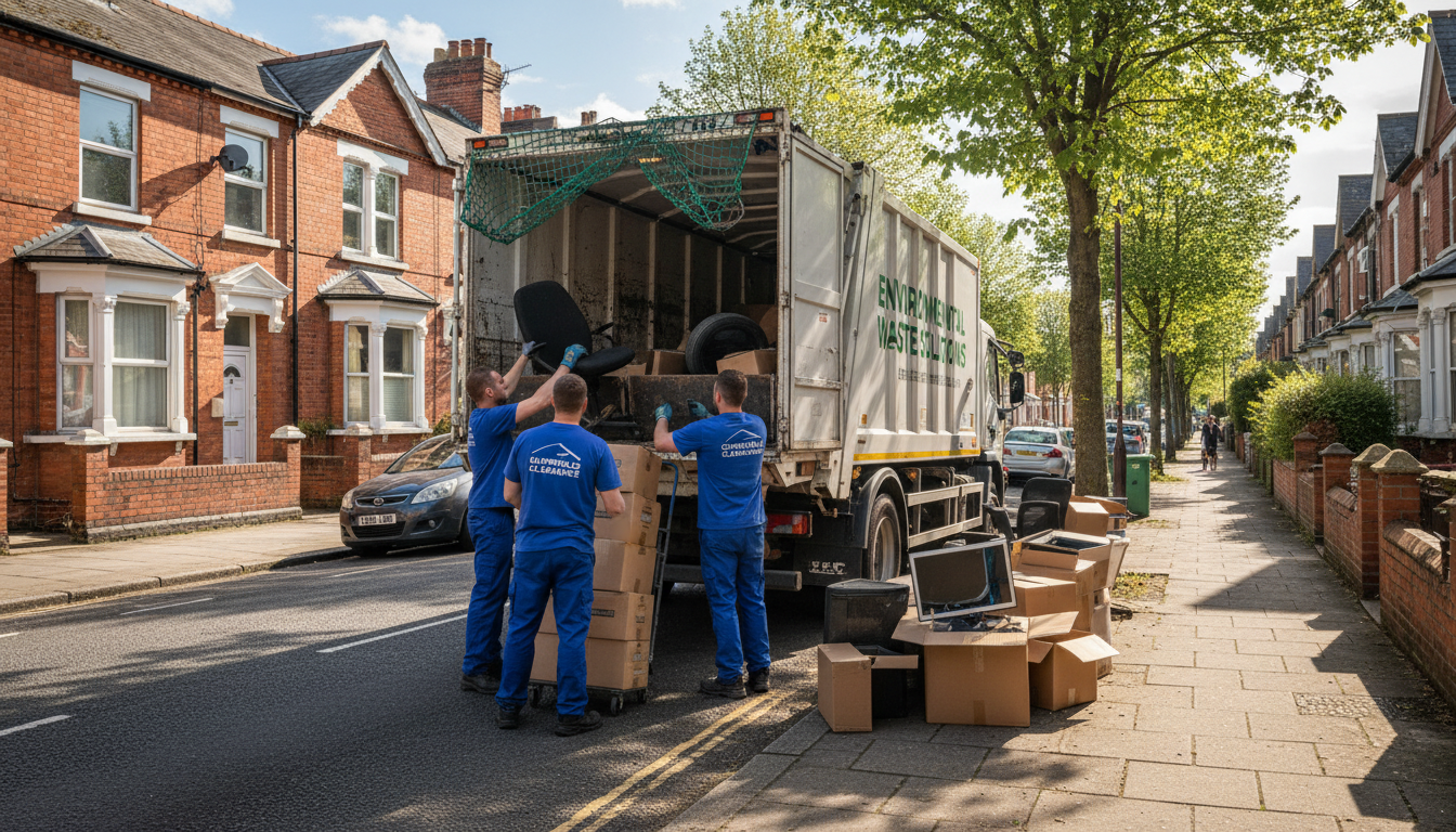 Professional Office Clearance team in Chapelfields loading waste into van