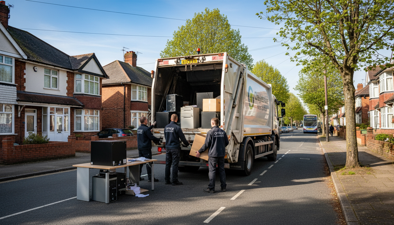 Professional Office Clearance team in Cheylesmore loading waste into van