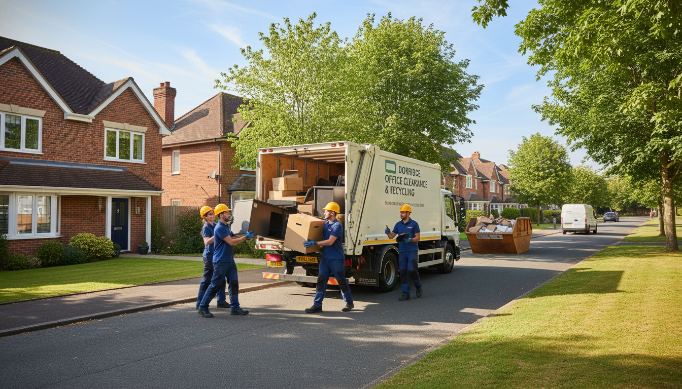 Professional Office Clearance team in Dorridge loading waste into van