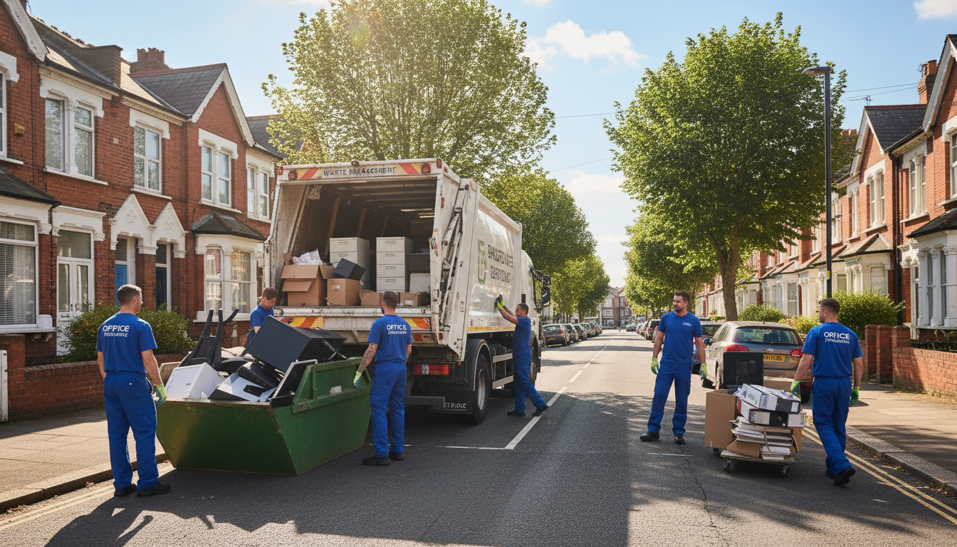 Professional Office Clearance team in Earlsdon loading waste into van