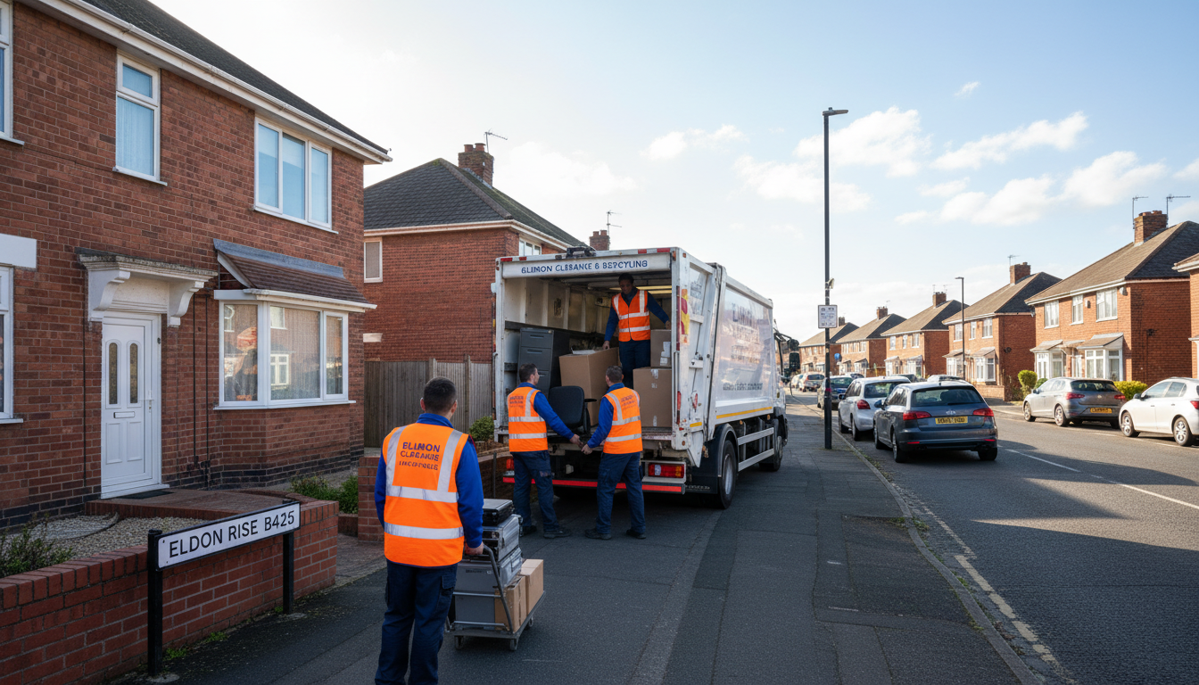 Professional Office Clearance team in Elmdon loading waste into van