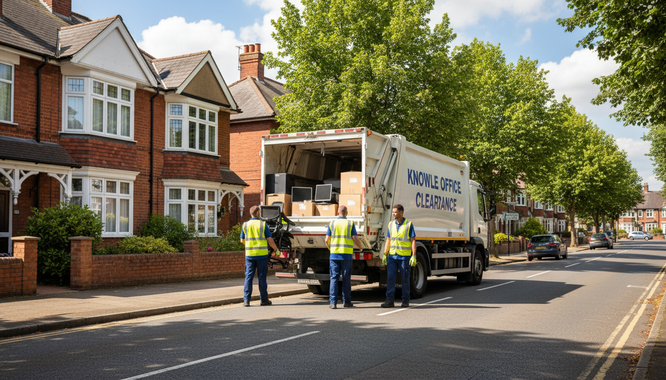 Professional Office Clearance team in Knowle loading waste into van