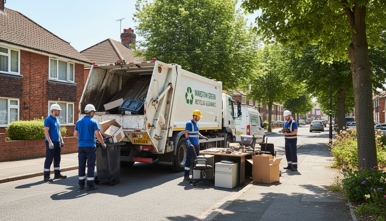 Professional Office Clearance team in Marston Green loading waste into van