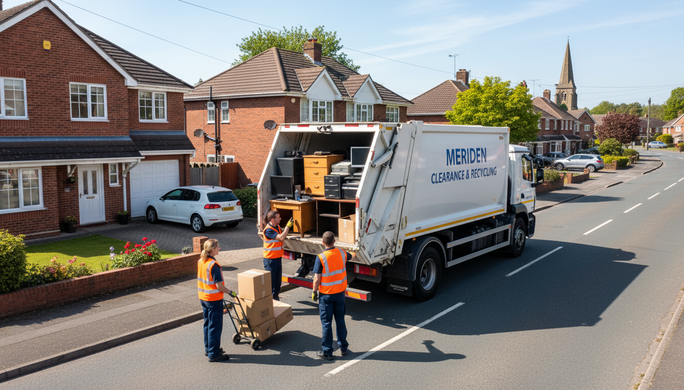 Professional Office Clearance team in Meriden loading waste into van