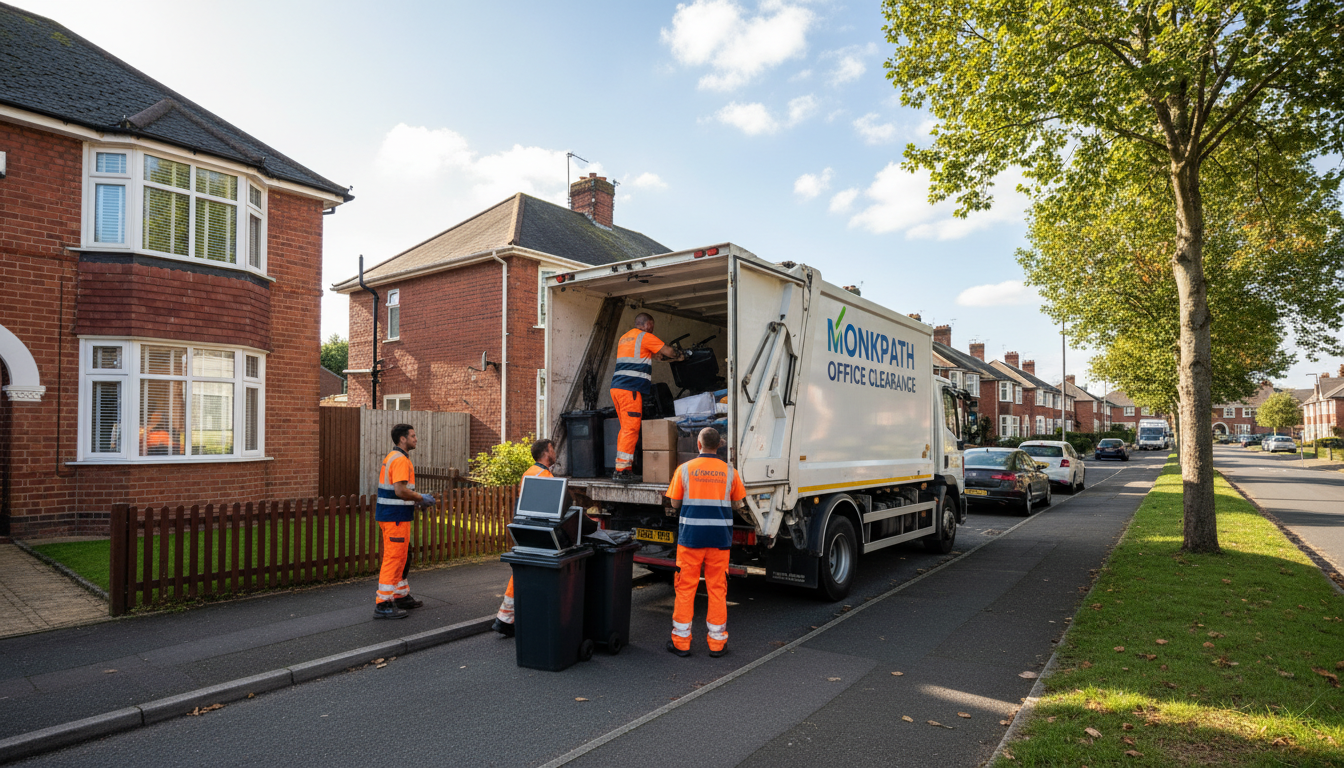 Professional Office Clearance team in Monkspath loading waste into van