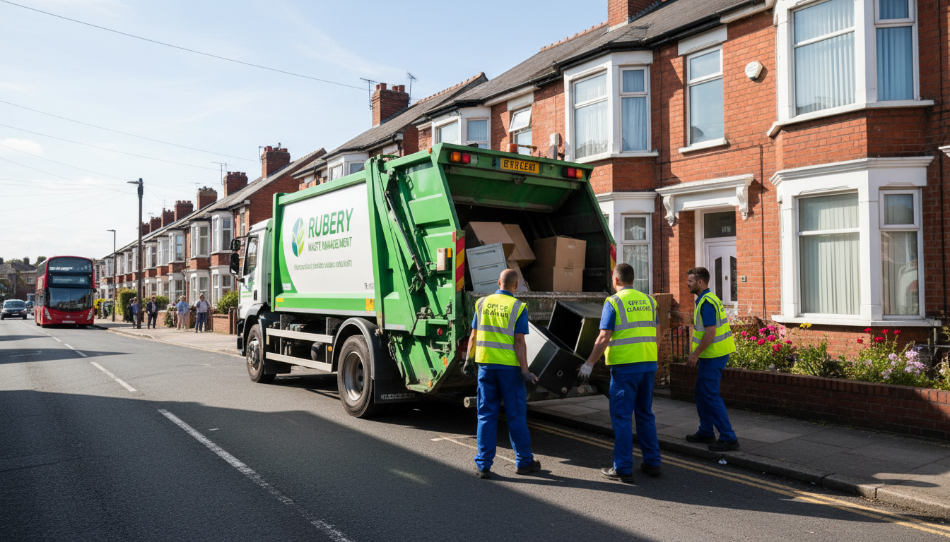 Professional Office Clearance team in Rubery loading waste into van