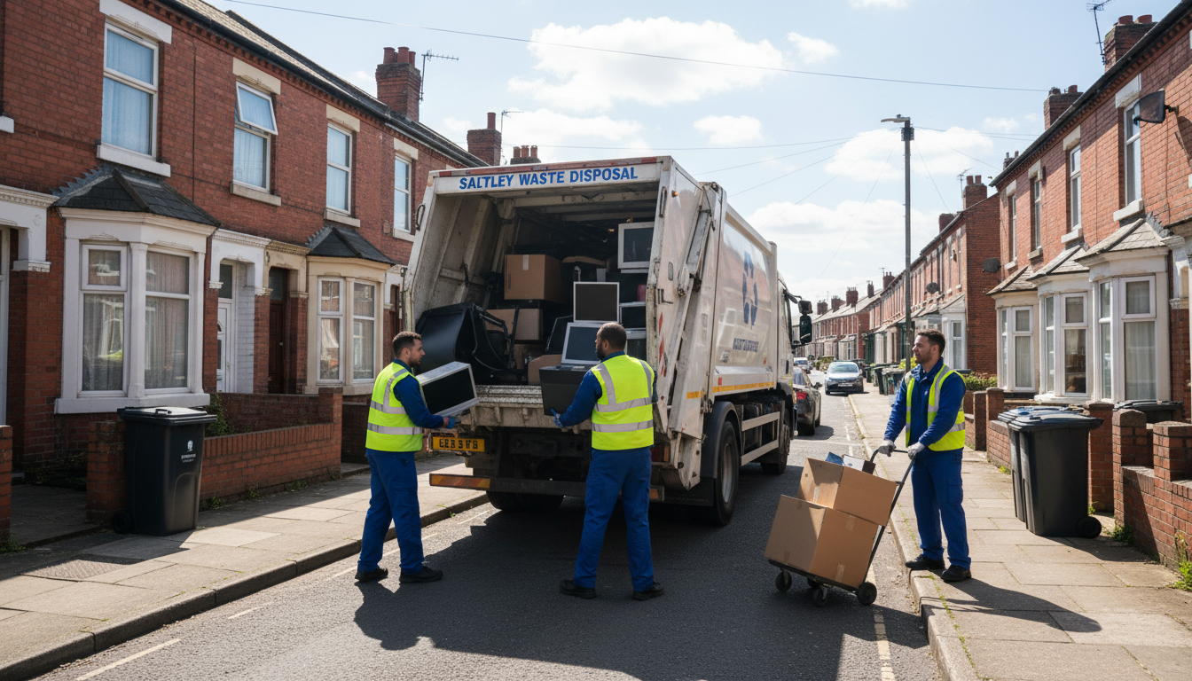 Professional Office Clearance team in Saltley loading waste into van