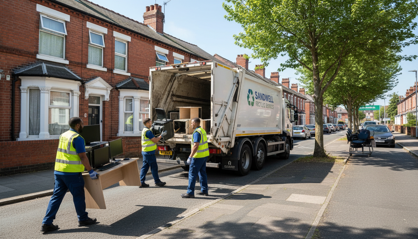 Professional Office Clearance team in Sandwell loading waste into van