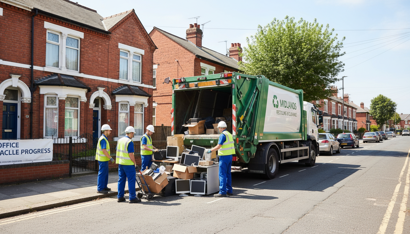 Professional Office Clearance team in Small Heath loading waste into van