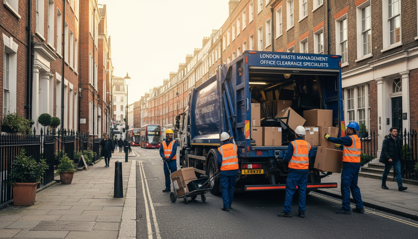 Professional Office Clearance team in Soho loading waste into van
