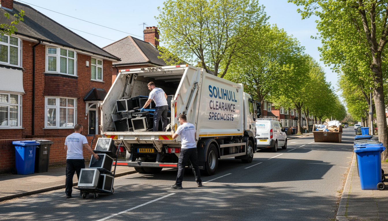 Professional Office Clearance team in Solihull loading waste into van